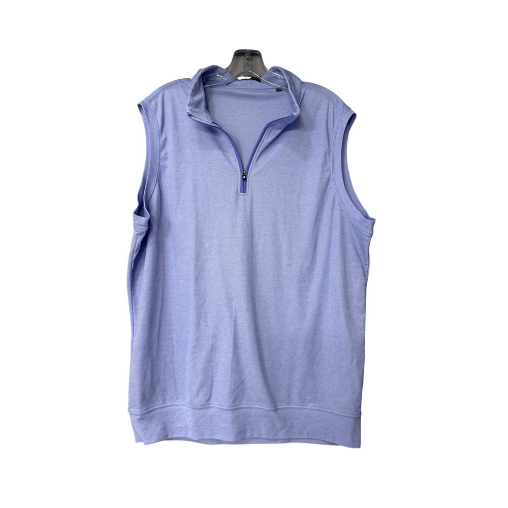Turtleson Womens XL Quarter Zip Sleeveless Pullover Vest Periwinkle Blue Knit